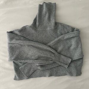 Urban Outfitters Heather Gray Cropped Turtleneck Sweater